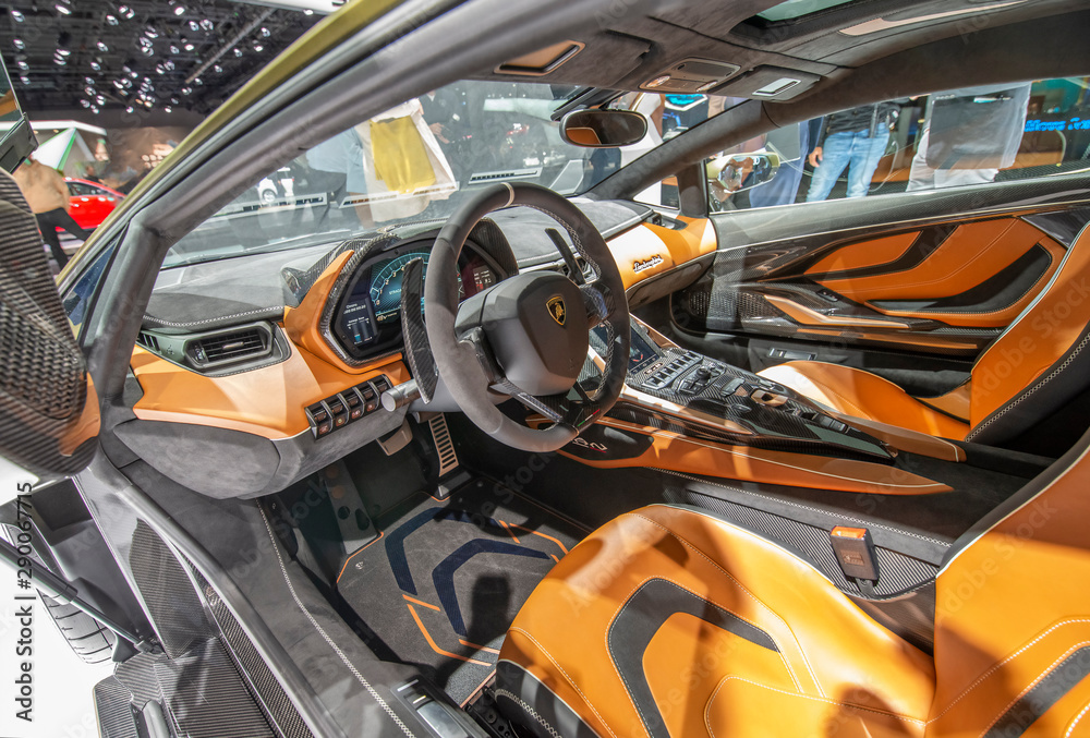 Cockpit of a Lamborghini Sian Stock Photo | Adobe Stock