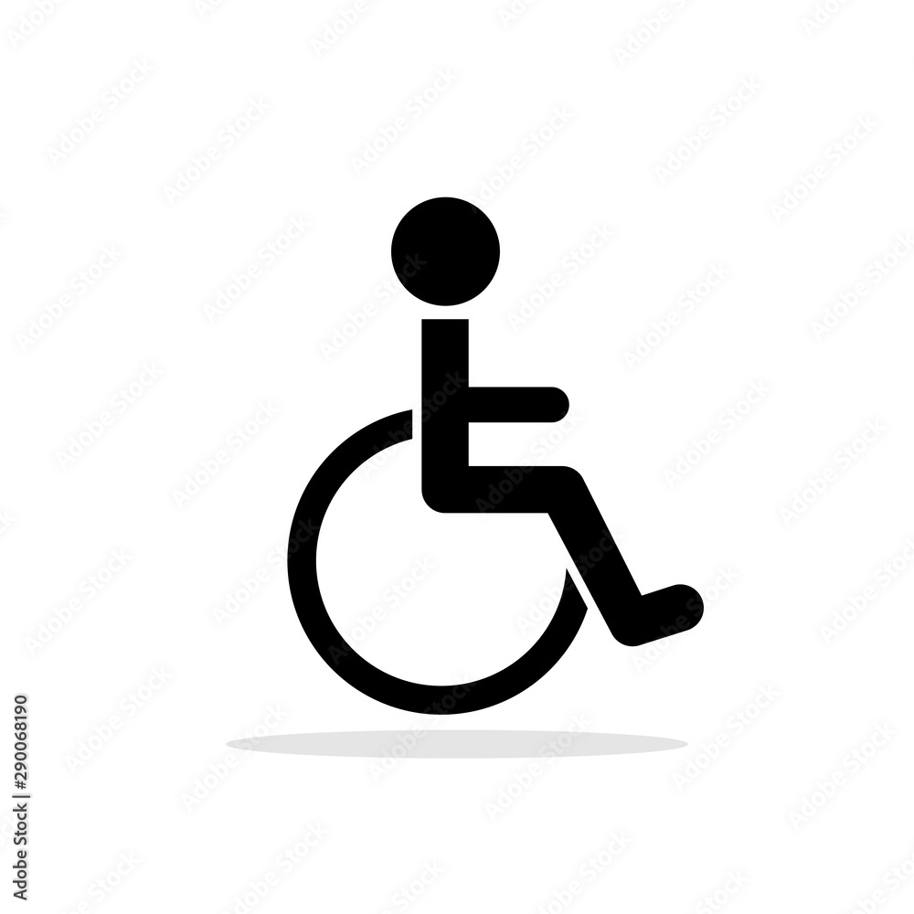Disabled toilet vector icon. Disability care pictogram, handicapped man public restroom sign, disabled chair people toilets, handicap invalid accessible lavatory symbol Disabled toilet vector icon. Disability care pictogram, handicapped man public restroom sign, disabled chair people toilets, handicap invalid accessible lavatory symbol