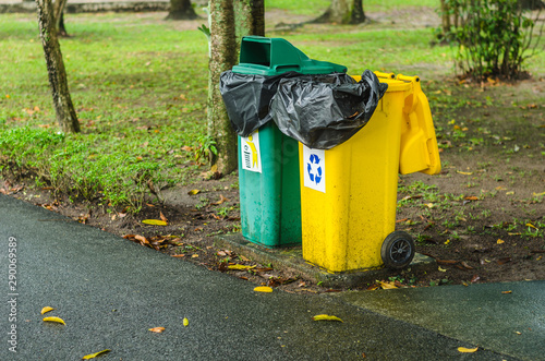 trash can in the park