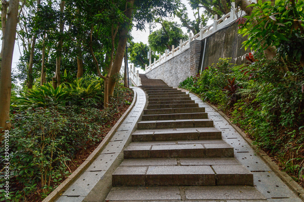 Fototapeta premium Stone steps in a city park