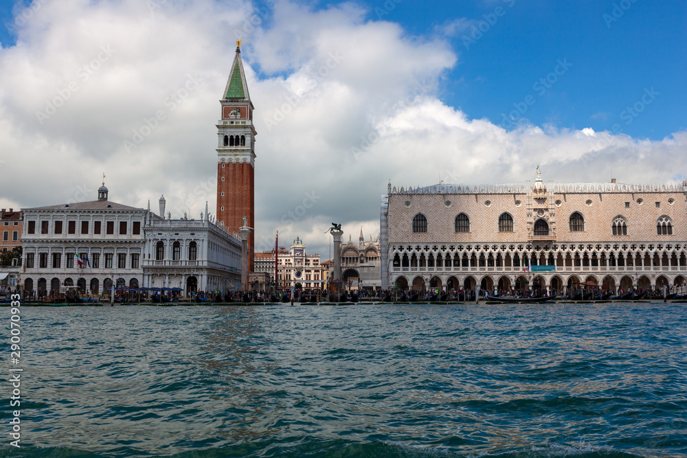 View of the doge palace next to the San Marco bell tower