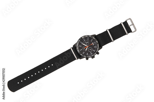Modern men's wristwatch isolate on a white background. Chronometer Watch