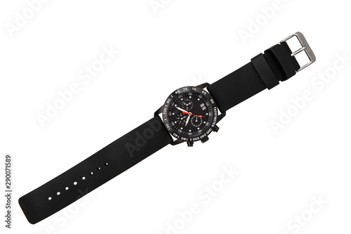 Modern men's wristwatch isolate on a white background. Chronometer Watch