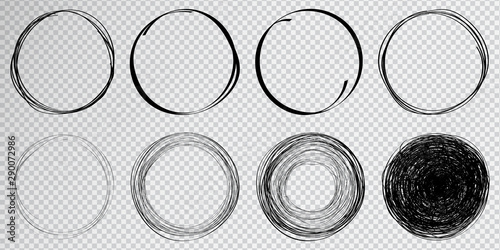 Hand drawn circles sketch frame super set. Rounds scribble line circles. Vector illustrations © The_Believer 