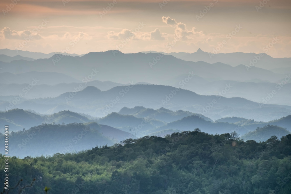 Sunrise view in the morning Cloudy and foggy Looks beautiful and very refreshing. Sunrise view in the morning Cloudy and foggy Looks beautiful and very refreshing.