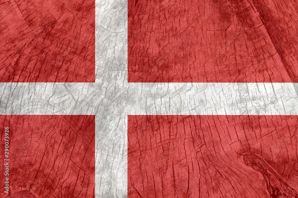 Denmark flag on an old wooden surface. Denmark flag on an old wooden surface.