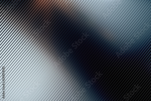 Abstract background with polished metal horizontal lines and abstract blurry reflections.