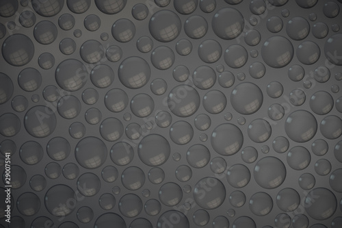 Abstract rain drops with reflection at grey background. © Who is Danny