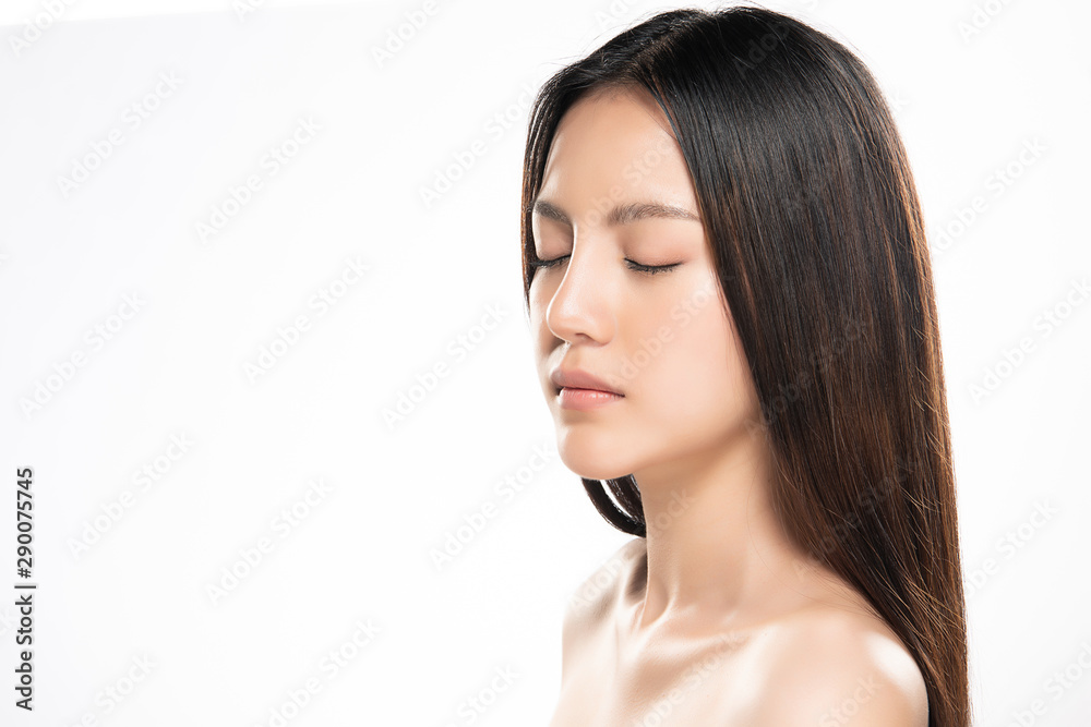 Beautiful Young Asian Woman with Clean Fresh Skin, Beautiful Young Asian Woman with Clean Fresh Skin,