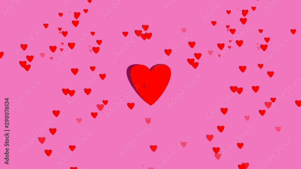 Heart shape pounding animation with a heart shape decoration that is studded againts pink background.Fall in love footage animation concept Heart shape pounding animation with a heart shape decoration that is studded againts pink background.Fall in love footage animation concept