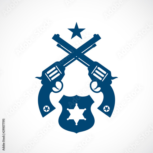 Law and authority vintage vector icon