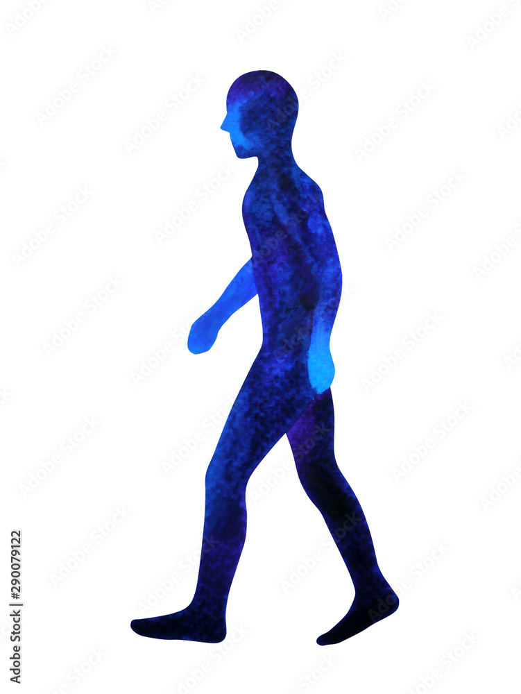 human walking pose, abstract body watercolor painting hand drawing illustration design human walking pose, abstract body watercolor painting hand drawing illustration design