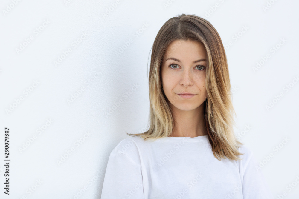 Graceful Simplicity: Pretty Girl on White Graceful Simplicity: Pretty Girl on White