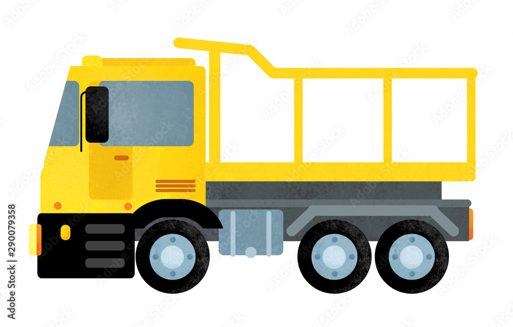 cartoon scene with truck car on white background - illustration for children cartoon scene with truck car on white background - illustration for children