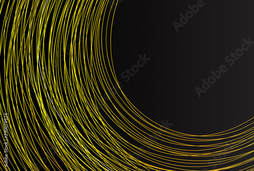 Digital black background of many circles of rods