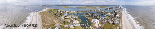 360 degree aerial panorama of Surfside Beach and Murrells Inlet near Myrtle Beach, South Carolina photo