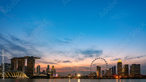Photography Singapore cityscape at magic hour