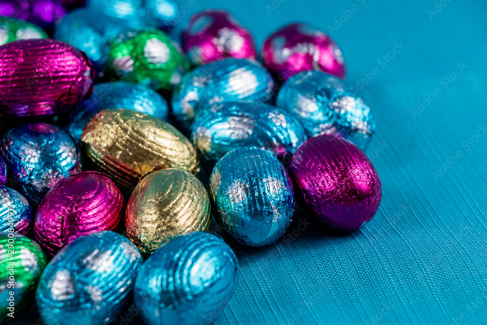 Colourful easter eggs, candies and baskets on display. Calgary, Alberta, Canada