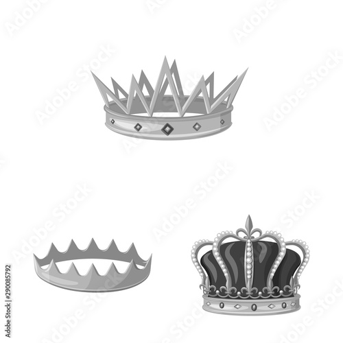 Vector design of jewel and vip symbol. Collection of jewel and nobility vector icon for stock.