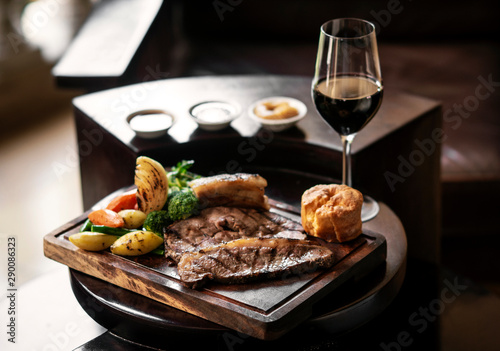 sunday roast beef traditional british meal set on table