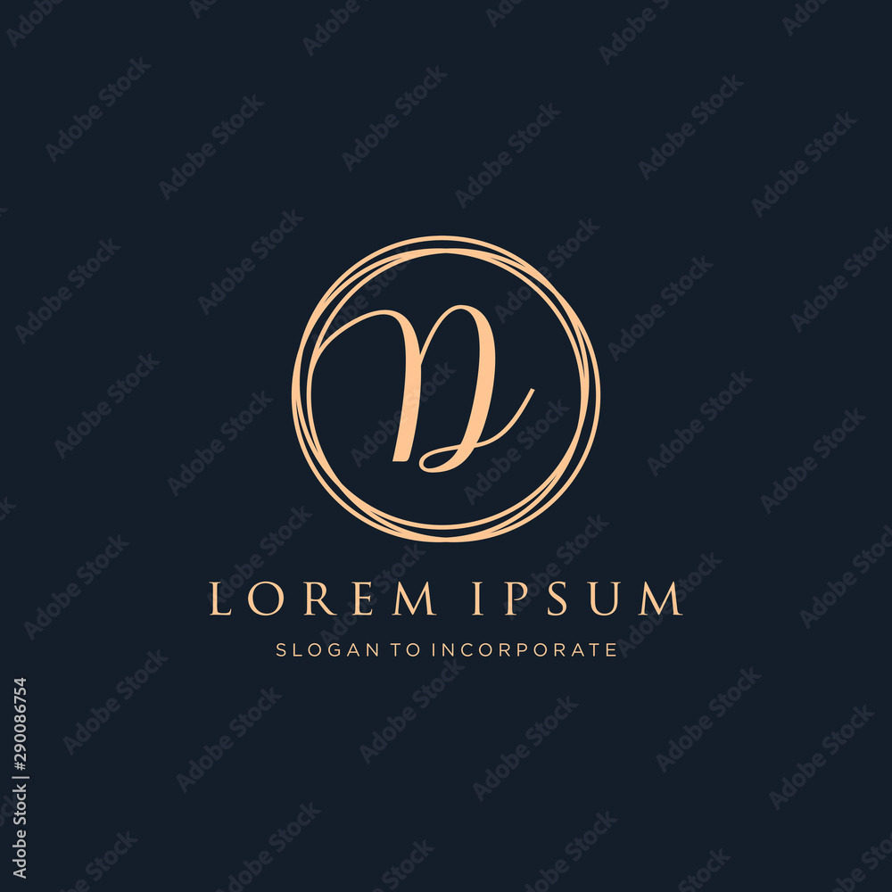 Obraz premium Letter D Logo, handwriting template , circle concept - Vector