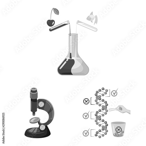 Isolated object of transgenic and organic sign. Collection of transgenic and synthetic stock symbol for web.
