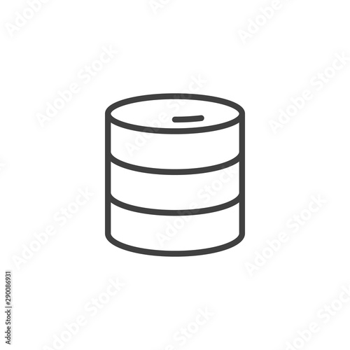 Data, storage line icon. Datacenter linear style sign for mobile concept and web design. Database server outline vector icon. Symbol, logo illustration. Vector graphics