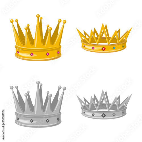 Vector design of medieval and nobility logo. Set of medieval and monarchy vector icon for stock.