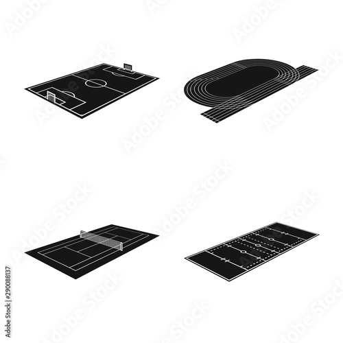 Isolated object of tournament and scene sign. Set of tournament and grass stock symbol for web.