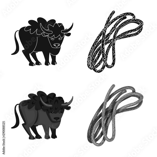 Vector design of traditional and tour sign. Set of traditional and landmarks stock symbol for web.