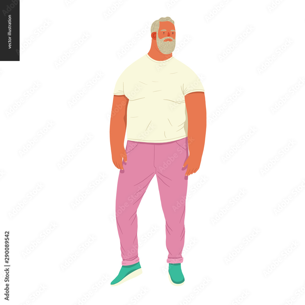 Body positive female portrait - hand drawn flat style vector design concept illustration of a plus size woman, full figure. Flat style vector icon Body positive female portrait - hand drawn flat style vector design concept illustration of a plus size woman, full figure. Flat style vector icon