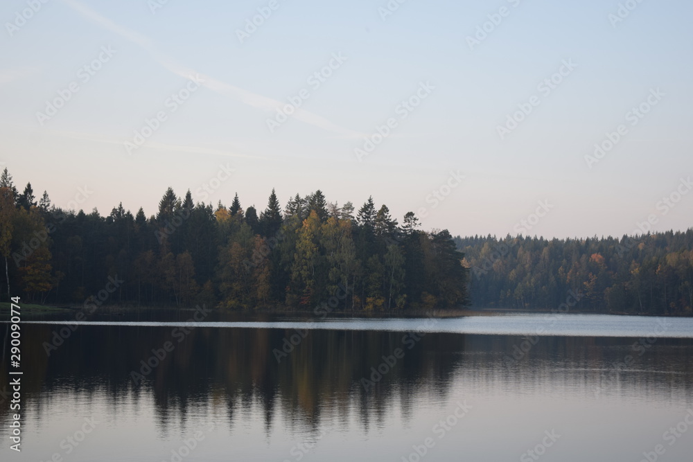 Lake in autumn in Sweden