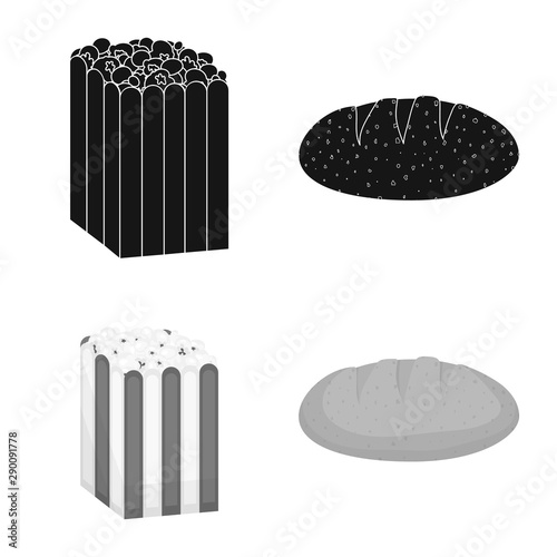 Vector illustration of cornfield and vegetable logo. Collection of cornfield and vegetarian stock vector illustration.
