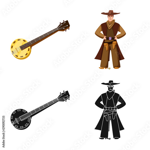 Vector illustration of texas and history icon. Collection of texas and culture stock symbol for web.