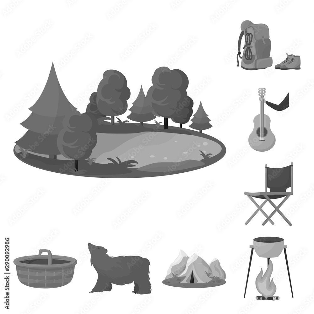 Vector illustration of recreation and park logo. Set of recreation and excursions stock symbol for web. Vector illustration of recreation and park logo. Set of recreation and excursions stock symbol for web.