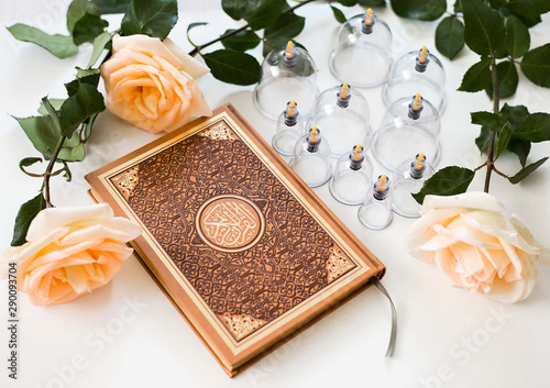 Photography Vacuum therapy. Cup massage. Hijama sunna. Quran.