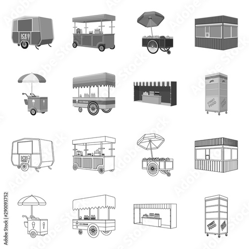 Vector design of marketing and tent icon. Set of marketing and outdoor vector icon for stock.