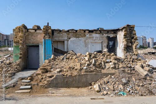 The remains of an old ruined house photo