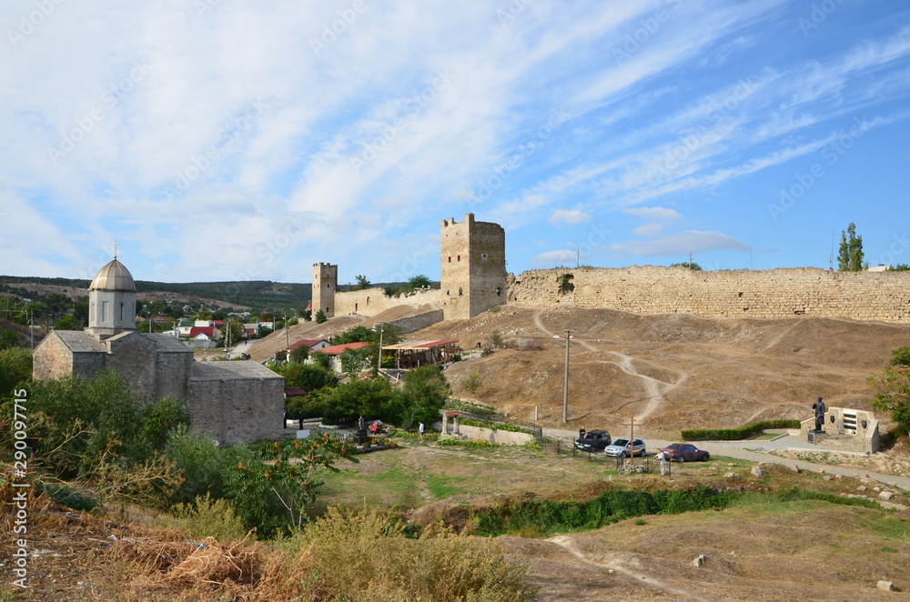 Walls of Genoese fortress in Feodosia, Crimea
