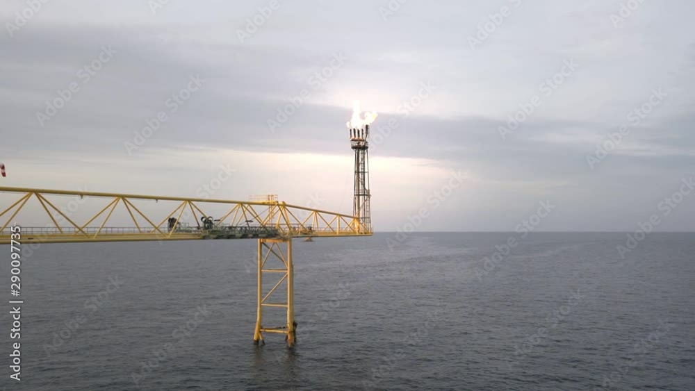 flare platform offshore with clam sea flare platform offshore with clam sea