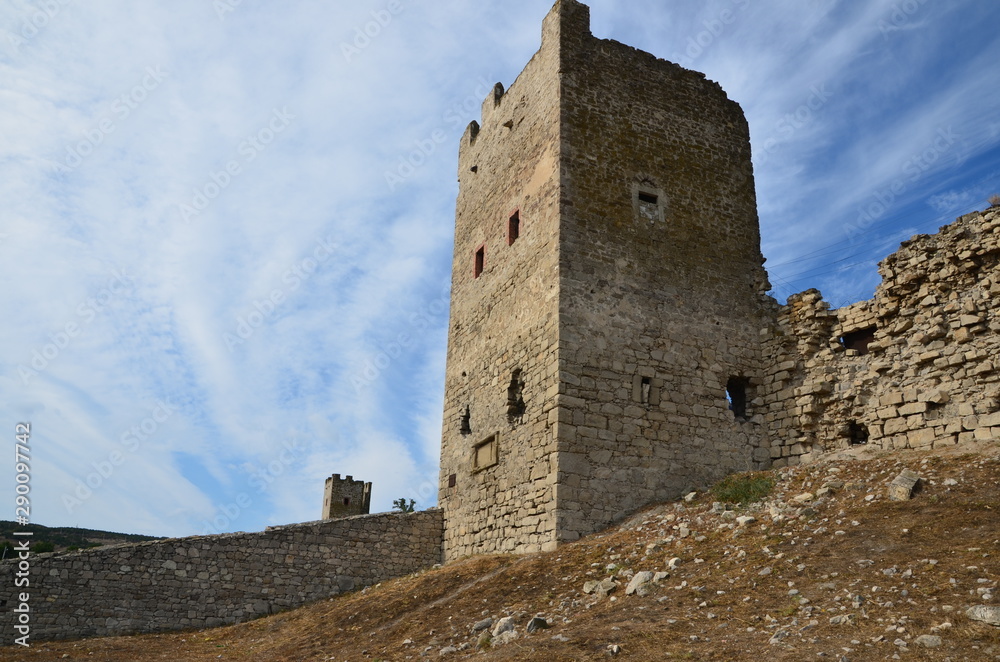 Tower  of Genoese fortress in Feodosia, Crimea