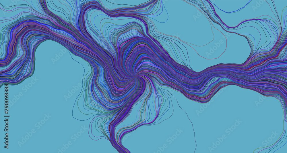 Abstract curved lines background. Vector colorful illustration.