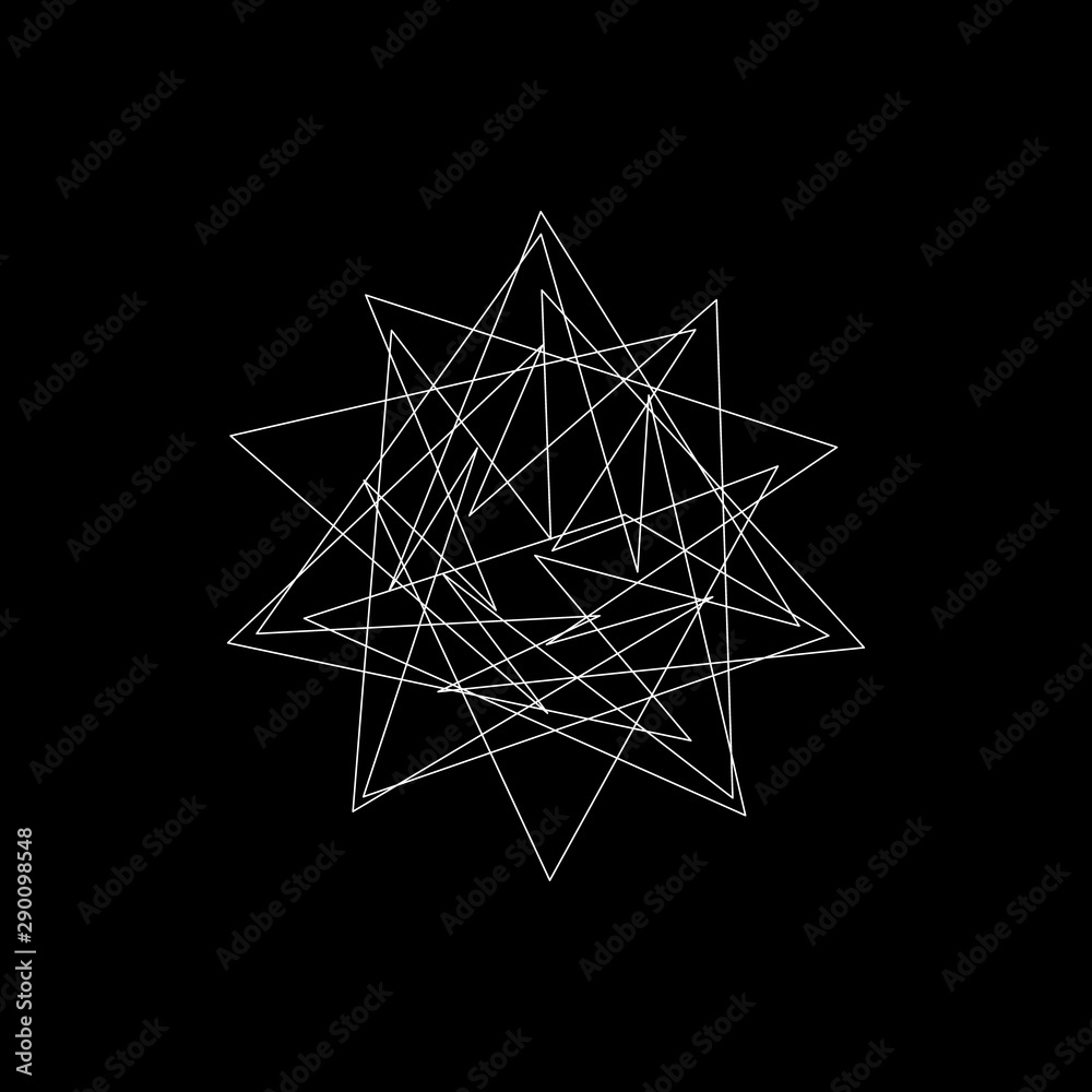 Abstract geometric shape of lines. Vector outline illustration. Abstract geometric shape of lines. Vector outline illustration.