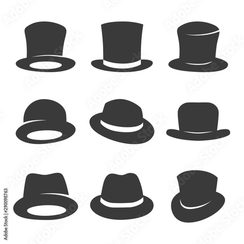 Foto set of vector gentleman hats