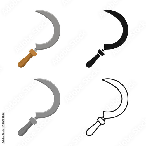 Vector design of sickle and farming icon. Set of sickle and garden stock symbol for web.