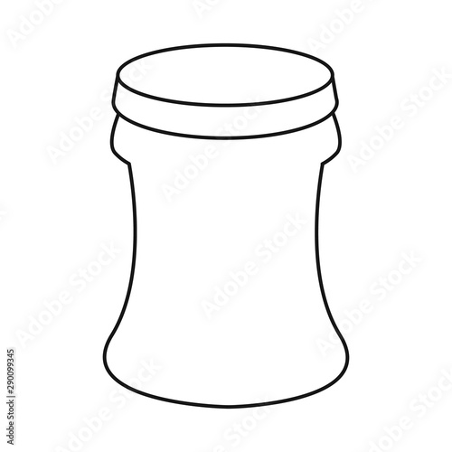 Vector design of container and soda symbol. Set of container and nonalcoholic stock vector illustration.