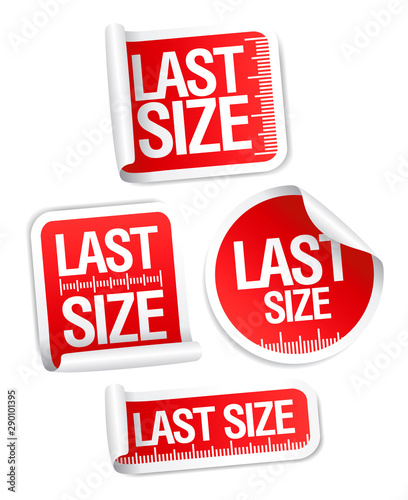 Last size clothing labels set