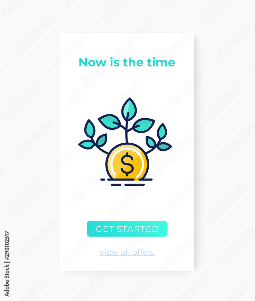 investing app, mobile ui design Stock Vector | Adobe Stock