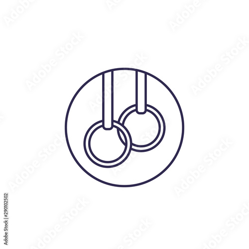 Gymnastics rings, vector line icon