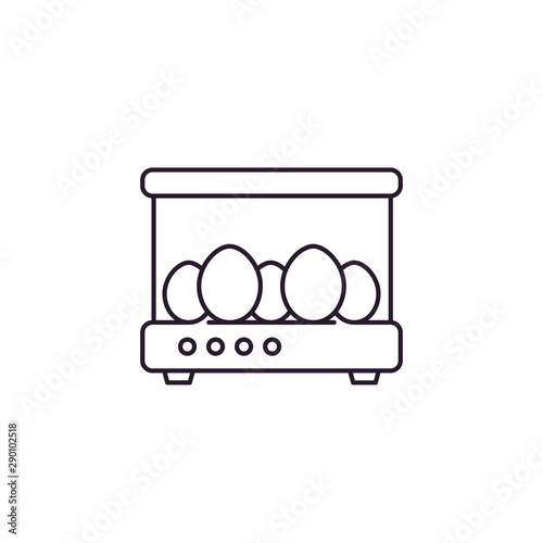 incubator with the eggs, line icon
